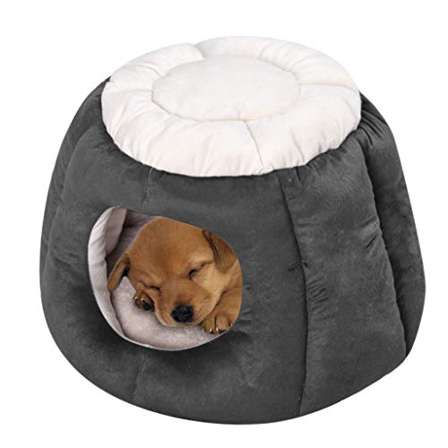 Cat Sleeping Bag, Inkach Pet Tent Bed for Small Dogs Nest Kennel Comfy House, Puppy Kitten Cave Bed Liner Soft Warm Nest Kennel Sleeping Mat Pad (S, Gray)