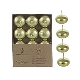 Mega Candles 24 pcs Unscented Gold Floating Disc Candle | Hand Poured Paraffin Wax Candles 1.5