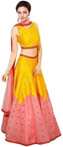 Aarnas Collection Stylish Fancy Designer yellow Color Digital Printed Lehengha Choli With Dupatta