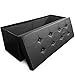 casa pura Large Folding Ottoman with Storage | Luxury Upholstered Storage Bench for Bedroom & Living Room | Faux Leather - Black | Multiple Sizes and Colors - 42 x 15 x 15\
