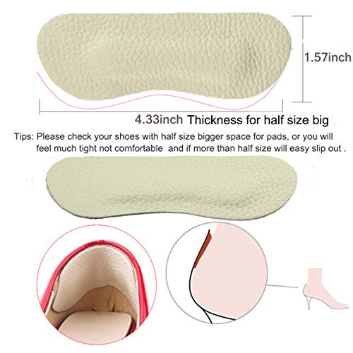 Heel Grips Pads Leather Liner Cushions Inserts for Loose Shoes,Shoe