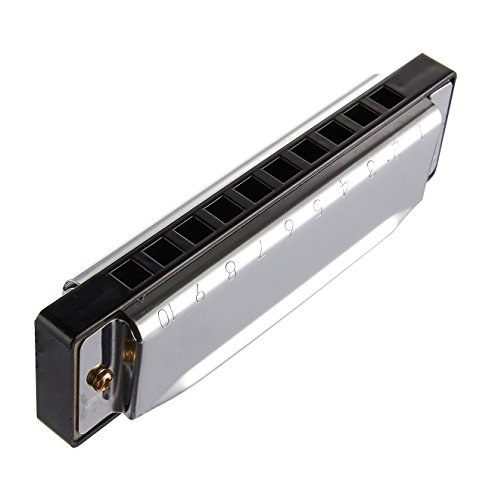image for Juvale Harmonica For Kids - Stainless Steel Diatonic Harmonica 10 Hole