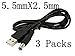 SN-RIGGOR 3-Pack 3.3ft USB 2.0 A Type Male to DC 5.5 x 2.5mm DC 5V Power Plug Connector Cable USB to 5v Power Cable USB to dc Power Cable