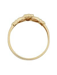 Kooljewelry - Anillo de oro amarillo de 14 quilates con alto pulido Claddagh