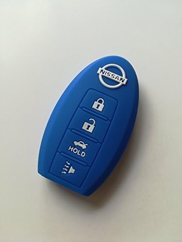 Blue Silicone Replacement Protective Fob Skin Key Cover Chains Bag Holder Key Jacket for Nissan Maxima Altima Gt-r Sentra Murano Leaf 350Z 370Z GT-R Sentra Armada Rogue Versa Pathfinder