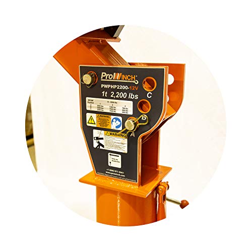 Prowinch 2000 lbs Davit Crane with Wireless Electric Winch 12V Hitch Mounted Truck Crane 360