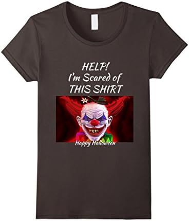 Womens Help-I'm Scared of This Shirt Novelty Tshirt for Tricksters XL Asphalt