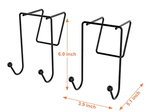 2 Pack Wire Partition Additions Double Coat Hooks, Utility Hooks,Cubic Wall Hangers, Fit for 1-1/4 to 2 Inch Thick Partition Wall, Black
