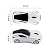 Usbkingdom Cool Sport Car Shaped 2.4GHz Wireless Mouse Optical Cordless Mice with USB Receiver for PC Laptop Computer 1600DPI 3 Buttons White