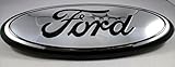 Gosweet F-9GS Ford Chrome with Black Line 2004-2014 F150 F250 F350 Edge Explorer Front Grill/Tailgate (No camera) Emblem Oval Decal Badge Nameplate 9