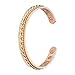 theramode Copper Bracelet - For Magnetic Therapy in Gold Braided with 8 Powerful Magnets - Helps Rheumatoid Arthritis, Wrist Pain Relief, Circulation, Carpal Tunnel & General Health Benefits