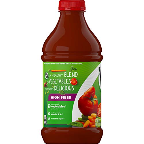 V8 HIGH FIBER 100% VEGETABLE JUICE, 46 OZ. BOTTLE