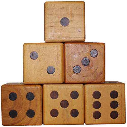 image for Jungle Gym Kingdom Giant Wooden Playing Dice Set (6 Dice) with Yardzee