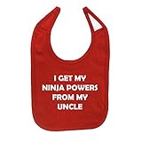 Mashed Clothing Unisex-Baby I Get My Ninja Powers From My Uncle Cotton Baby Bib