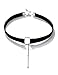 Black Choker Necklace Black Velvet Choker Necklace for Women Girls Chokers for Girls Circle Ring Gothic Bar Pendant Cord Wide Suede Silver Girlfriend Christmas Gifts Choker Collar for Women