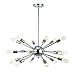 Light Society Sputnik 18-Light Chandelier Pendant, Chrome, Mid Century Modern Industrial Starburst-Style Lighting Fixture (LS-C115-CRM)