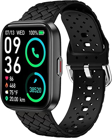 SKG V7 Pro Smart Watch Band,Silicone Braided Weave Sport Soft Replacement Straps Compatible for SKG V7 Pro/ENOMIR ID208BT 1.7"/Aeac 1.7" ID208/ENGERWALL ID208BT/Konitee/DECWIN/FACOI ID208 Smart Watch