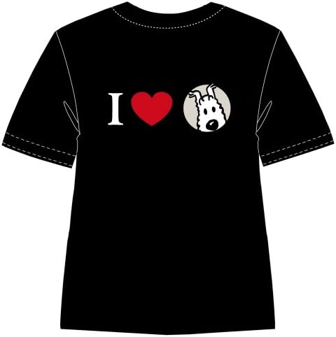 I LOVE SNOWY T-SHIRT IN BLACK FROM THE ADVENTURES OF TINTIN SIZE: M