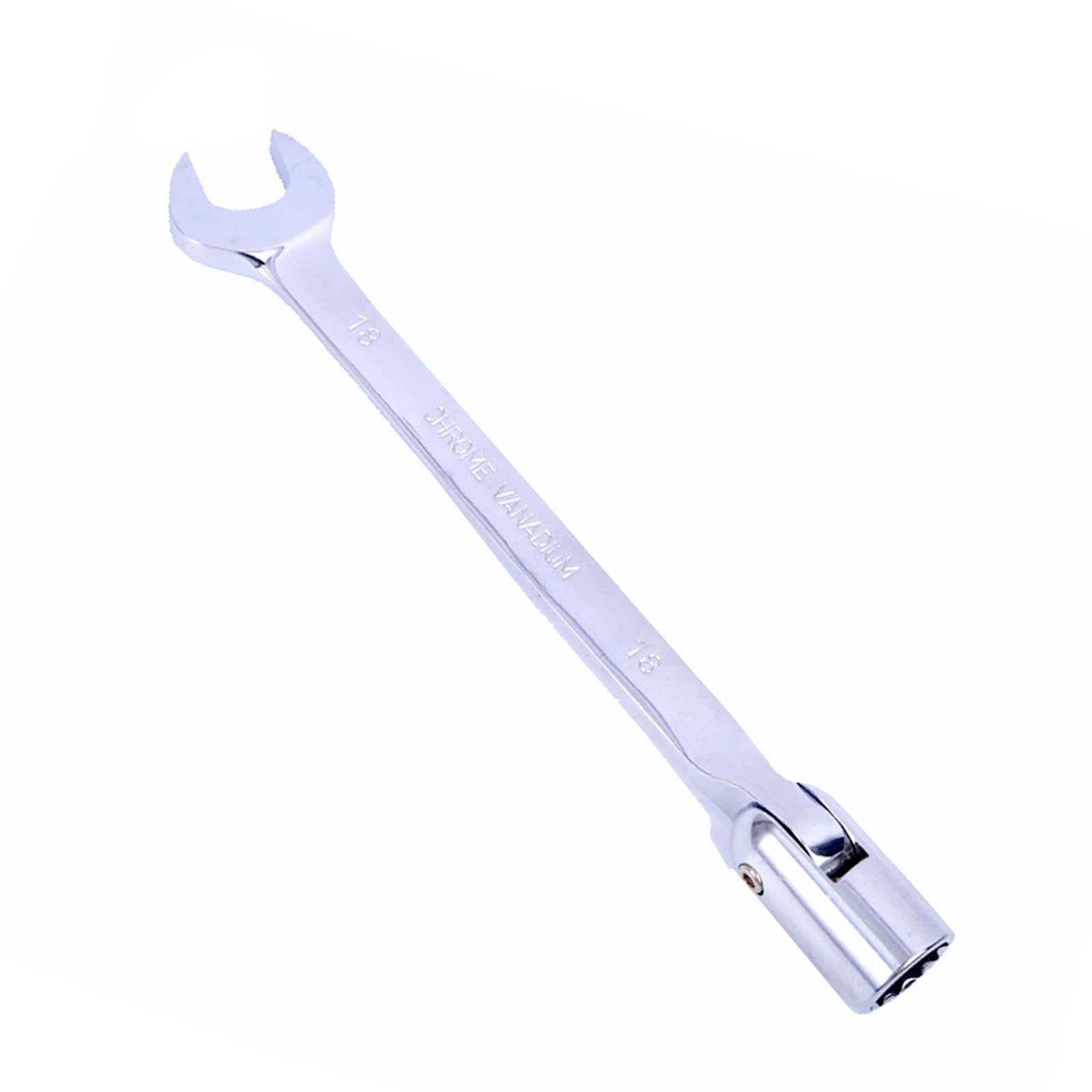 Vokenforu 18mm Socket Spanner, Ratchet Combination Wrench, Hardened Chrome Vanadium Steel Open End Spanner Metric