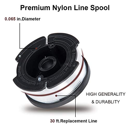 TRIMGRACE Line String Trimmer Replacement Spool, Suitable for Black+Decker String Trimmer, 14 Pack (12/30ft 0.065" Replacement Line Spool, 1 Trimmer Cap Cover and 1 Spring) - Thumbnail 3