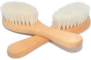 HiKin Natural Soft Wool Bristles Dry Facial Cleansing Brush, 6" Face Skin Care Exfoliating Scrub Brush, 2 Pack Wood Handle Face Brush Cleanser.