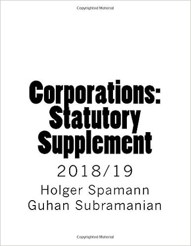 Corporations: Statutory Supplement: 2018/19