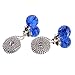 Zommapro 2PCS Blue Pull Chain Crystal Glass Ice Cracked Ball Pull Chain for Ceiling Fan Light Decoration 50cm Extension Chain