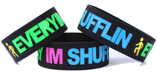 Everyday Im Shufflin One Inch Colorful Silicone Wristband LMFAO Party Rock Anthem