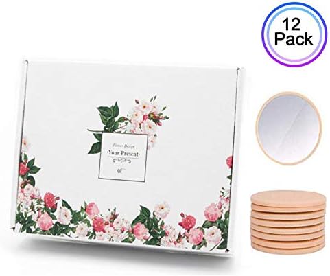 INSEA Mini Compact Mirror Bulk, Round Makeup Glass Mirror for Purse Great Gift 2.5 Inch Pink Colors Pack of 12 With Gift Box
