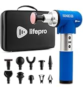 Sonic LX Professional Personal Massager Gun Percussion Massage Gun with Heat - 9 Speeds + 10 Atta...
