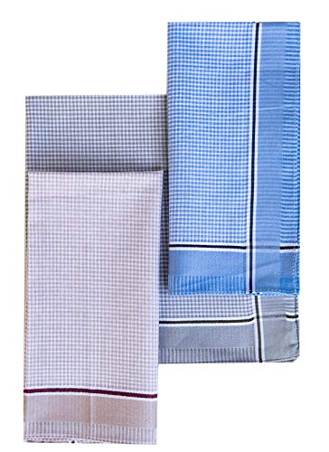 LuluVin Mens Classic Cotton Handkerchiefs Soft and Large 12 Pack (Pattern #4)