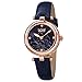 Burgi Diamond Accented Flower Dial Watch - 4 Diamond Hour Markers On Genuine Leather Strap - BUR128