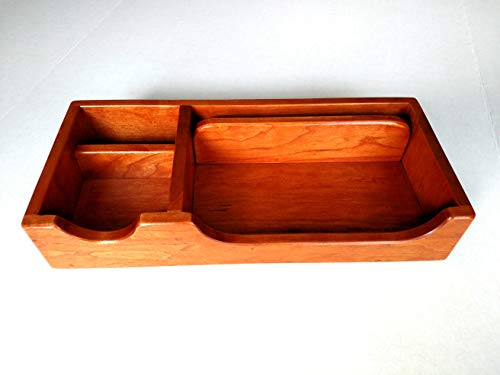 XL Trad Cherry Valet Box Phone Tray and Desk Organizer
