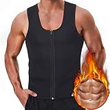 Tintol Men Waist Trainer Vest Neoprene Corset Compression Sweat Body Shaper Slimming Shirt Workout Suit
