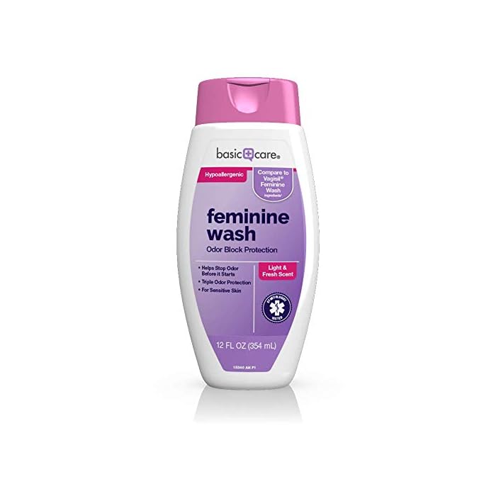 Amazon Basic Care Odor Blocking Feminine Wash; Vaginal Cleanser Helps Stop Odor From Happening, 12 Fluid Ounces
