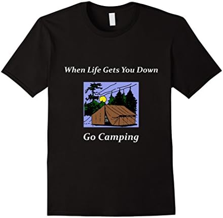 Men's When Life Gets You Down Camping T-Shirt 2XL Black