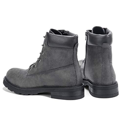 GM GOLAIMAN Combat Motorcycle Boots-Lace Up Zip Boot for Men Work Military Tactical Hiking 11 M US, 66 Grey - Thumbnail 5
