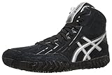 ASICS Men's Aggressor 3 Wrestling Shoe, Black/Silver, 10.5 M US