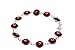Sterling Silver Red Evil Eye Clear Glass Bead Bracelet 7.5 Inch