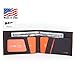 SlimFold Minimalist RFID Wallet - Thin, Durable, and Waterproof Guaranteed - Made in USA - MICRO Size Charcoal with Orange Stitching