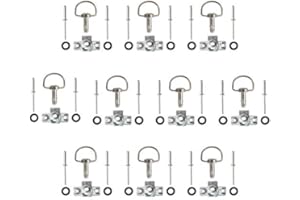 Porotmotor Motorcycle Race Fasteners Quick Release D-Ring 1/4 Turn Race Fairing Fasteners Rivet Type B 19mm (10 Pack) Silver