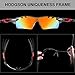 HODGSON Polarized Sports Sunglasses with 5 Interchangeable Lenses for Men Women Cycling Baseball Running Glasses, TR90 Unbreakable -Red
