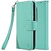 Moto X Pure Edition Case, Moto X Style Case, Style4U Premium PU Leather Stand Wallet Case with ID Credit Card/Cash Slots for Motorola Moto X Style / Pure Edition (2015 Release)+1 Stylus [Mint Green]