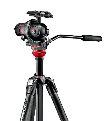 Manfrotto 755CX3-M8Q5 Stativ-Set (inkl. 755 CX Carbon Leveling Stativ mit Foto-Video Kopf MH055M8-Q5) grau – Bild 3