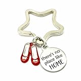 There's No Place Like Home, Wizard of OZ Inspired, Laser Etched Star Keyring