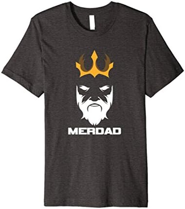 Mens Merdad T Shirt - Father of A Mermaid Birthday Shirt Large Dark Heather