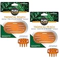 Pureflow Cabin Filter Air Freshener with Odor Eliminator – Fits on Most Car, Truck, and SUV Cabin Air Filters - Tropical Peach (Pack of 2)