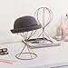 MyGift Rose Gold Tone Metal Wire Hat Holder Stand, Wig Display Rack, Fedora or Baseball Cap Storage Form, Set of 2
