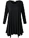 LARACE Plus Size Tops for Women 3/4 Sleeve Shirts Tunic Tops Loose Fit Basic Lady Clothes (1X, Black)