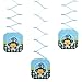 Big Dot of Happiness Blue Monkey Boy - Baby Shower or Birthday Party Hanging Decorations - 6 Count